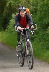 Jamie and his specially configured bike