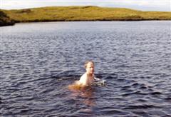 Jamie taking a dip